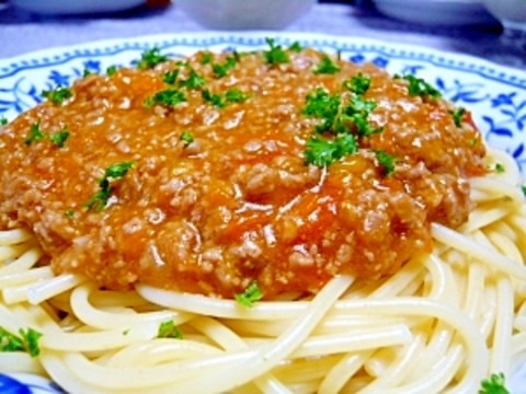 自家製トマトでミートソース☆